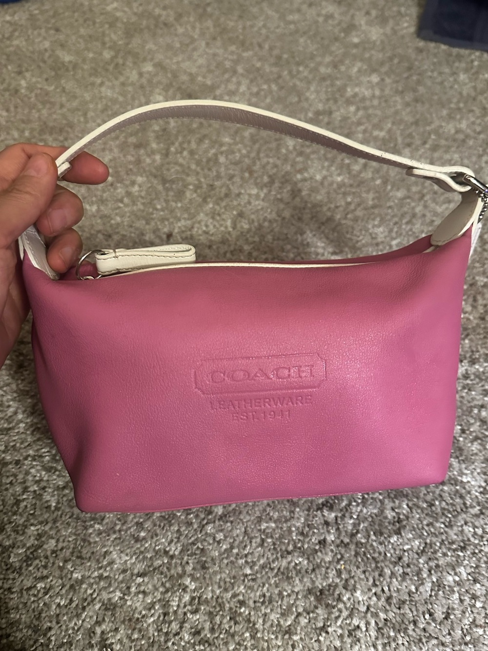 COACH pink demi pouch bag